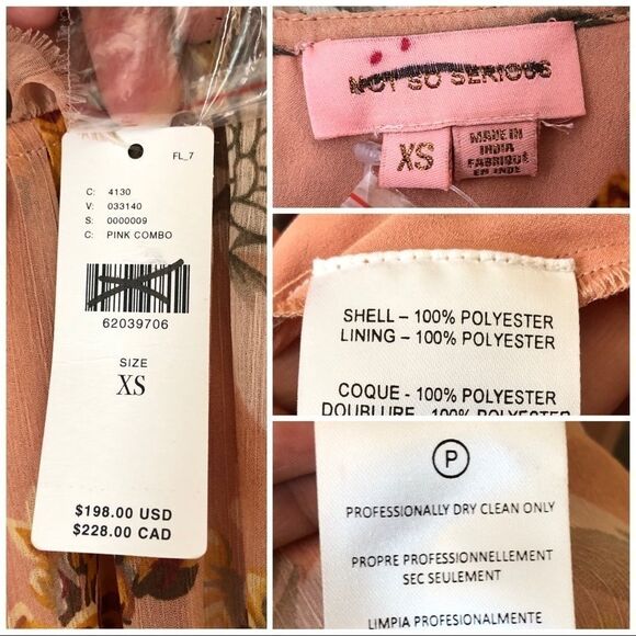 Anthropologie Not So Serious Pink Amaranth Puff Sleeve mini Dress NWT - Picture 9 of 10